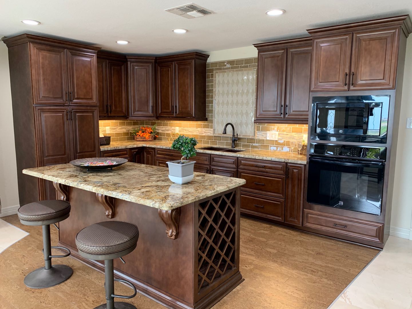 Countertops and custom backsplash